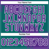 Custom Purple Teal-White 3D Pattern Abstract Brush Stroke Two-Button Unisex Softball Jersey