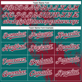 Custom Crimson Teal-White 3D Pattern Abstract Brush Stroke Two-Button Unisex Softball Jersey
