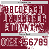 Custom White Crimson 3D Pattern Abstract Brush Stroke Two-Button Unisex Softball Jersey