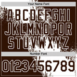 Custom White Brown 3D Pattern Abstract Brush Stroke Two-Button Unisex Softball Jersey