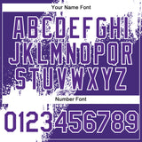 Custom White Purple 3D Pattern Abstract Brush Stroke Two-Button Unisex Softball Jersey