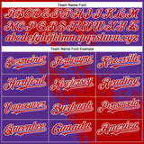 Custom Red Purple-White 3D Pattern Abstract Brush Stroke Two-Button Unisex Softball Jersey
