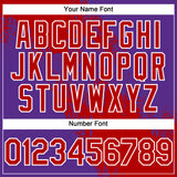 Custom Red Purple-White 3D Pattern Abstract Brush Stroke Two-Button Unisex Softball Jersey