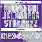 Custom Gray Purple-White 3D Pattern Abstract Brush Stroke Two-Button Unisex Softball Jersey