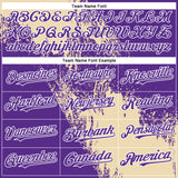 Custom Cream Purple-White 3D Pattern Abstract Brush Stroke Two-Button Unisex Softball Jersey