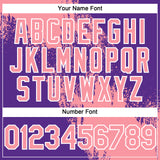 Custom Medium Pink Purple-White 3D Pattern Abstract Brush Stroke Two-Button Unisex Softball Jersey