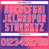 Custom Neon Pink Purple-White 3D Pattern Abstract Brush Stroke Two-Button Unisex Softball Jersey