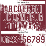 Custom White Burgundy 3D Pattern Abstract Brush Stroke Two-Button Unisex Softball Jersey