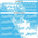 Custom White Sky Blue 3D Pattern Abstract Brush Stroke Two-Button Unisex Softball Jersey