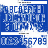 Custom White Thunder Blue 3D Pattern Abstract Brush Stroke Two-Button Unisex Softball Jersey