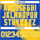 Custom Yellow Thunder Blue-White 3D Pattern Abstract Brush Stroke Two-Button Unisex Softball Jersey