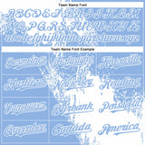 Custom White Light Blue 3D Pattern Abstract Brush Stroke Two-Button Unisex Softball Jersey