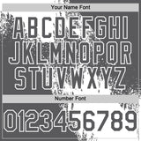 Custom White Steel Gray 3D Pattern Abstract Brush Stroke Two-Button Unisex Softball Jersey