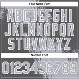 Custom Gray Steel Gray-White 3D Pattern Abstract Brush Stroke Two-Button Unisex Softball Jersey