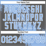 Custom Light Blue Steel Gray-White 3D Pattern Abstract Brush Stroke Two-Button Unisex Softball Jersey