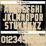 Custom Vegas Gold Black-White 3D Pattern Abstract Brush Stroke Two-Button Unisex Softball Jersey