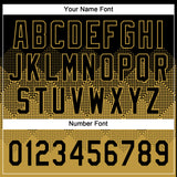 Custom Black Old Gold 3D Gradient Square Shape Two-Button Unisex Softball Jersey