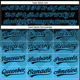 Custom Black Sky Blue 3D Gradient Square Shape Two-Button Unisex Softball Jersey