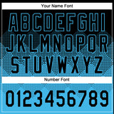 Custom Black Sky Blue 3D Gradient Square Shape Two-Button Unisex Softball Jersey