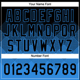 Custom Black Electric Blue 3D Gradient Square Shape Two-Button Unisex Softball Jersey