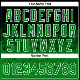 Custom Black Grass Green-White 3D Gradient Square Shape Two-Button Unisex Softball Jersey