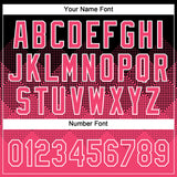 Custom Black Neon Pink-White 3D Gradient Square Shape Two-Button Unisex Softball Jersey