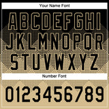 Custom Black Vegas Gold 3D Gradient Square Shape Two-Button Unisex Softball Jersey