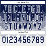 Custom Navy White 3D Gradient Square Shape Two-Button Unisex Softball Jersey