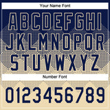 Custom Navy Cream 3D Gradient Square Shape Two-Button Unisex Softball Jersey