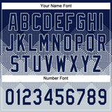 Custom Navy Silver 3D Gradient Square Shape Two-Button Unisex Softball Jersey