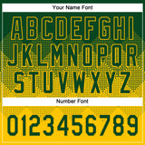 Custom Green Yellow 3D Gradient Square Shape Two-Button Unisex Softball Jersey