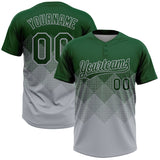 Custom Green Gray 3D Gradient Square Shape Two-Button Unisex Softball Jersey