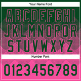 Custom Green Pink 3D Gradient Square Shape Two-Button Unisex Softball Jersey