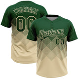 Custom Green Cream 3D Gradient Square Shape Two-Button Unisex Softball Jersey