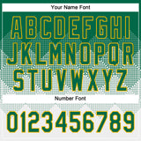 Custom Kelly Green White-Gold 3D Gradient Square Shape Two-Button Unisex Softball Jersey