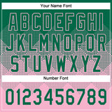 Custom Kelly Green Light Pink 3D Gradient Square Shape Two-Button Unisex Softball Jersey