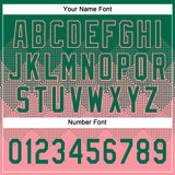 Custom Kelly Green Medium Pink 3D Gradient Square Shape Two-Button Unisex Softball Jersey