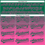 Custom Kelly Green Pink 3D Gradient Square Shape Two-Button Unisex Softball Jersey