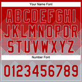 Custom Red Gray 3D Gradient Square Shape Two-Button Unisex Softball Jersey