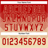 Custom Red Cream 3D Gradient Square Shape Two-Button Unisex Softball Jersey