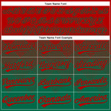 Custom Red Kelly Green 3D Gradient Square Shape Two-Button Unisex Softball Jersey
