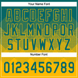 Custom Teal Gold 3D Gradient Square Shape Two-Button Unisex Softball Jersey