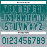 Custom Teal Gray 3D Gradient Square Shape Two-Button Unisex Softball Jersey