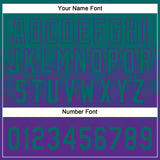 Custom Teal Purple 3D Gradient Square Shape Two-Button Unisex Softball Jersey