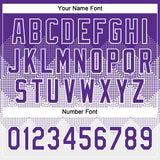 Custom Purple White 3D Gradient Square Shape Two-Button Unisex Softball Jersey