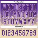 Custom Purple Cream 3D Gradient Square Shape Two-Button Unisex Softball Jersey