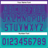 Custom Purple Aqua 3D Gradient Square Shape Two-Button Unisex Softball Jersey