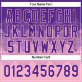 Custom Purple Light Pink 3D Gradient Square Shape Two-Button Unisex Softball Jersey