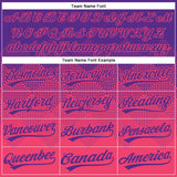 Custom Purple Neon Pink 3D Gradient Square Shape Two-Button Unisex Softball Jersey