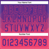 Custom Purple Neon Pink 3D Gradient Square Shape Two-Button Unisex Softball Jersey